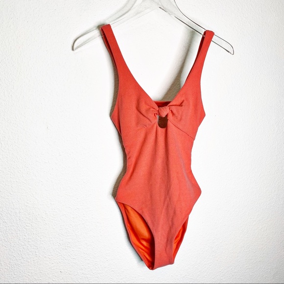 NWOT TopShop Velour One Piece Knot Swimsuit - Picture 4 of 8